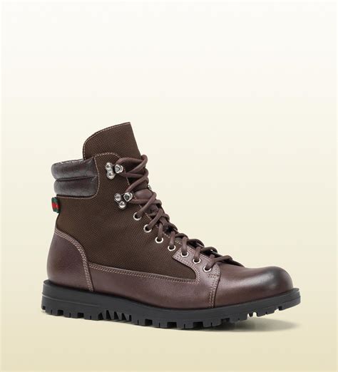 gucci trek boot with signature web detail